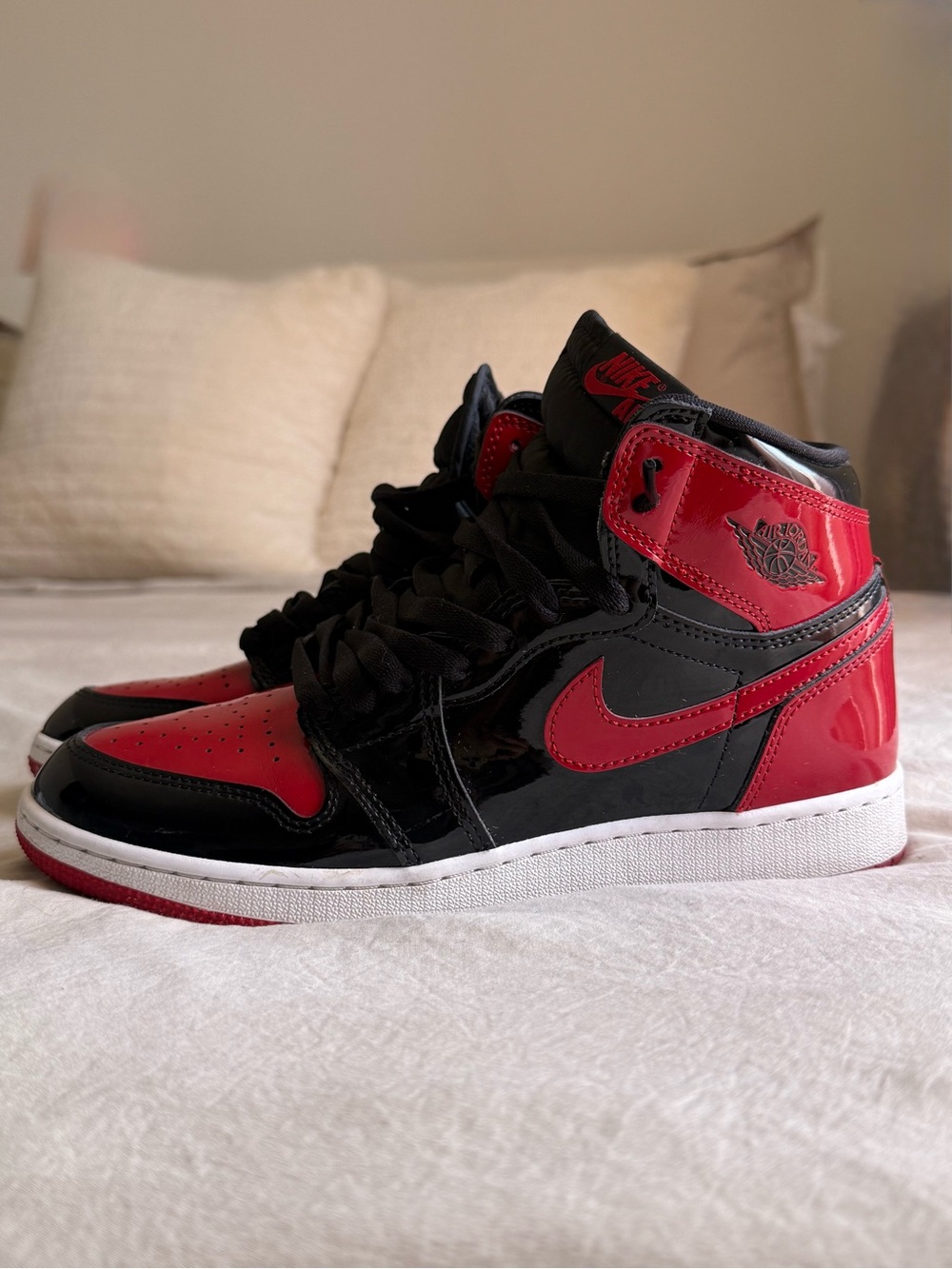 Nike Kids High-Top Sneakers in Black and Red